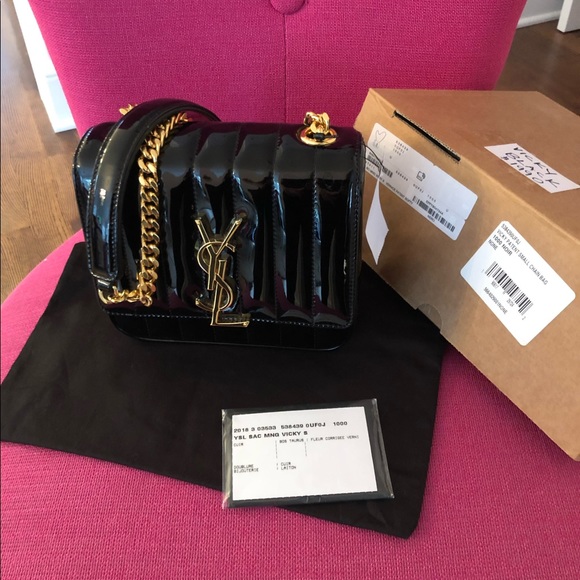 Saint Laurent-Vicky Patent NWT - Picture 11 of 14